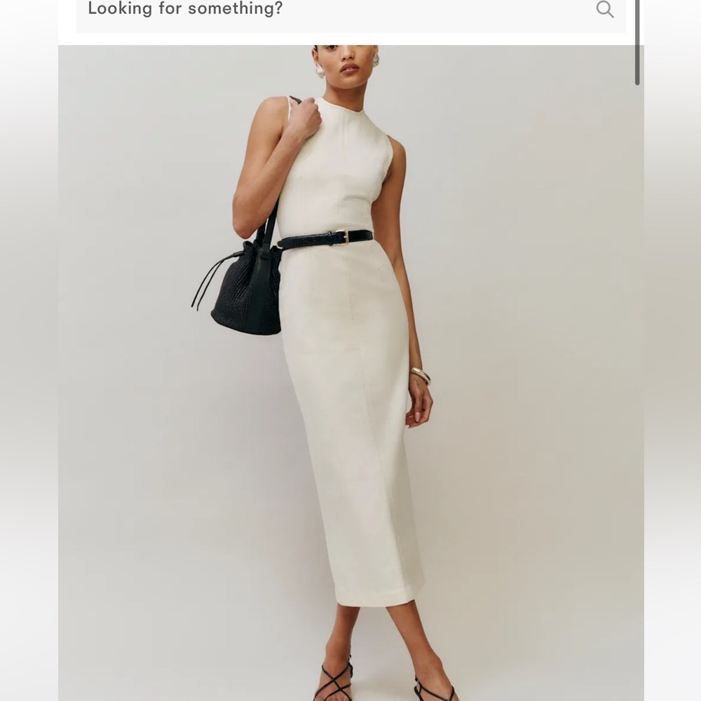 Reformation Kendi Denim Midi Dress Fior di latte